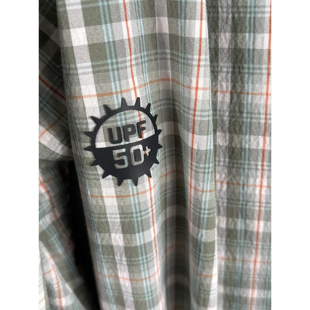 Walls Men's Size Large UPF 50+ Outdoor Plaid Pearl Snap Long Sleeve Casual Shirt